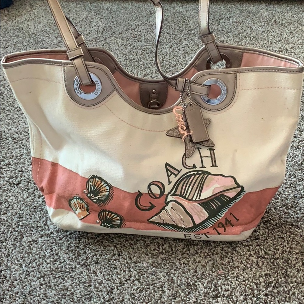 Beachy coach tote bag